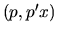 ${(p,p'x)}$
