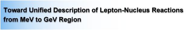 Toward Unified Description of 
Lepton-Nucleus Reactions from MeV to GeV Region