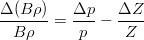 $$\frac{\Delta(B\rho)}{B\rho} = \frac{\Delta p}{p} - \frac{\Delta Z}{Z}$$