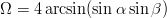 $\Omega = 4\arcsin(\sin\alpha\sin\beta)$