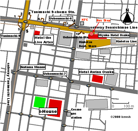 [Map around Uehonmachi]